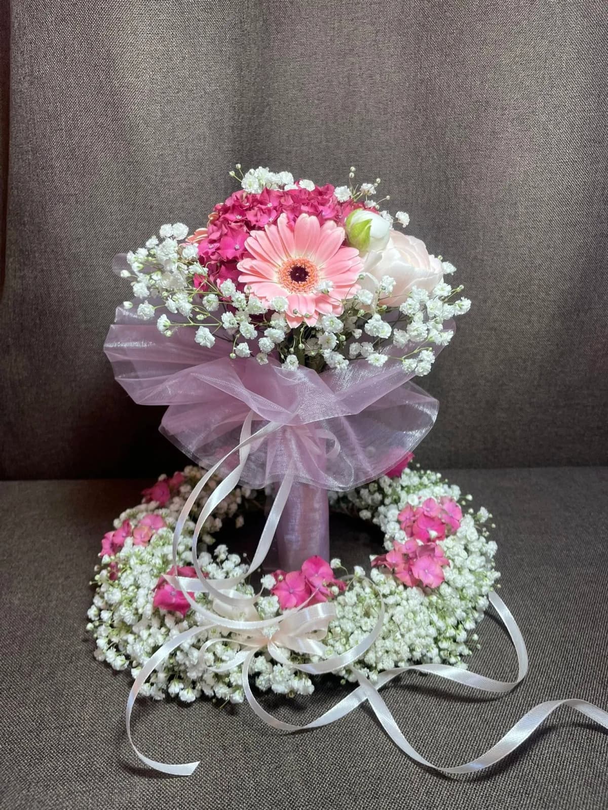 Blushing Bride & Pink Hydrangea Petite Bouquet